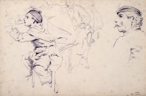 Estudo de crianças e figuras de homens